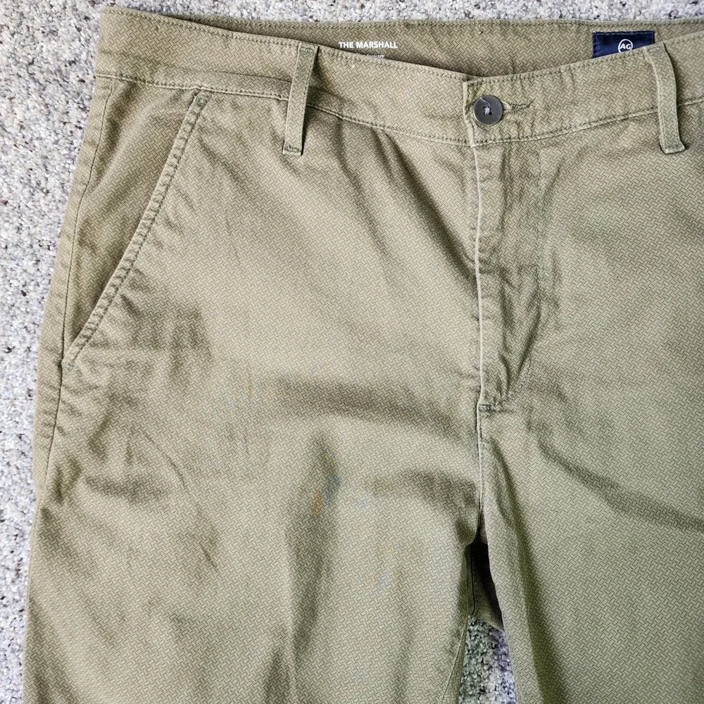 AG Adriano Goldschmied The Marshall Pants Mens 36‎ Slim Straight Green EUC